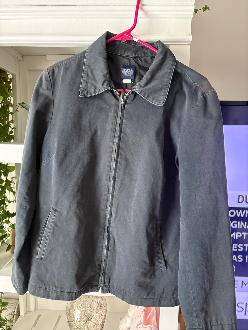GAP Dark Navy Zip-Front Shirt Jacket